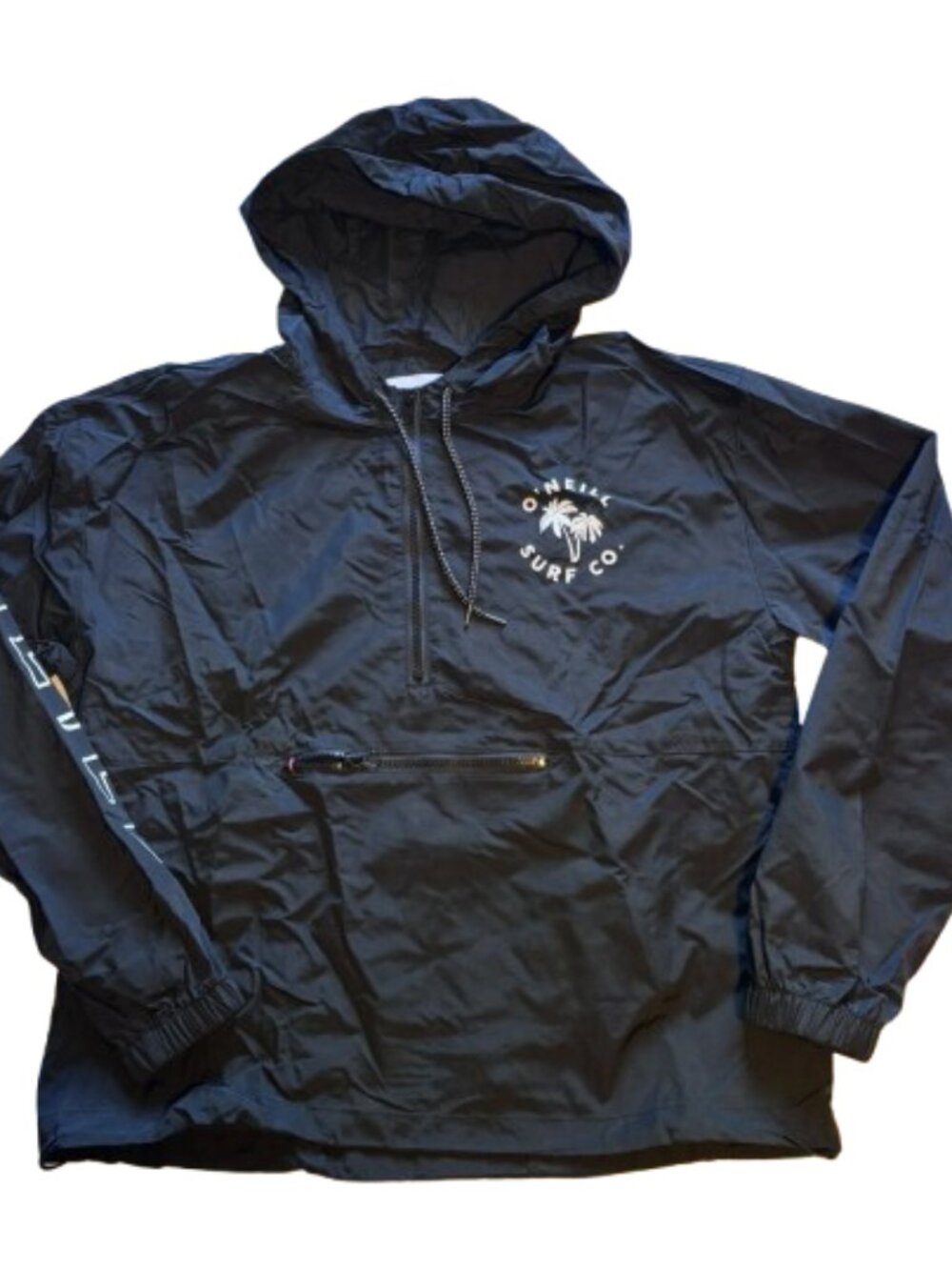 🌴 O'Neill Surf Co. Black Windbreaker Pullover Jacket 🌴